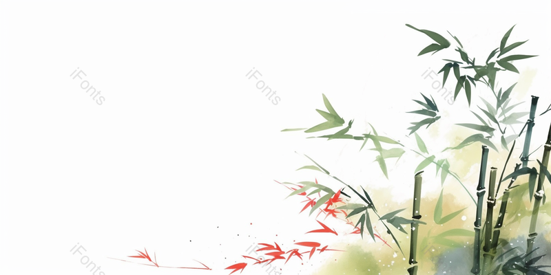 中国风背景插画水彩画竹子,插画/手绘图,插画/手绘图库,插画/手绘图下载,插画/手绘